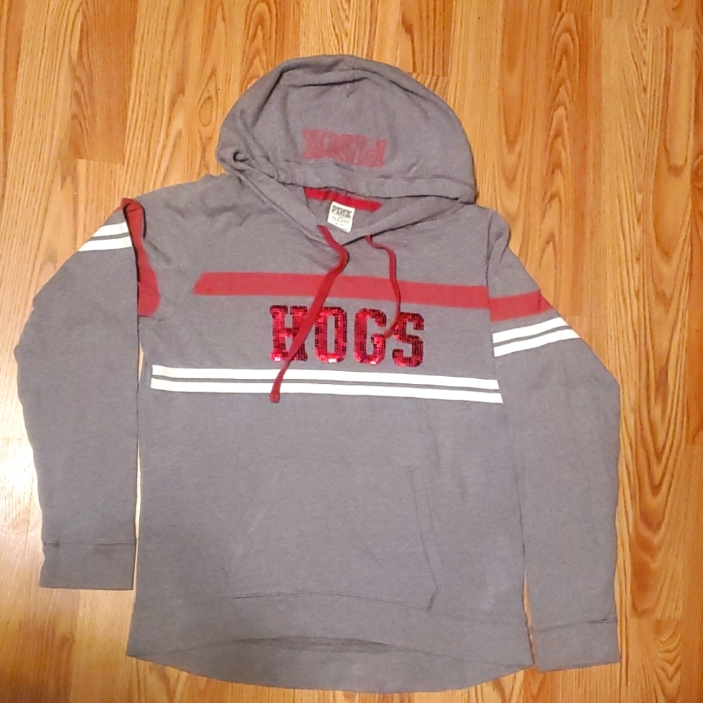 Pink Arkansas razorback hogs hoodie